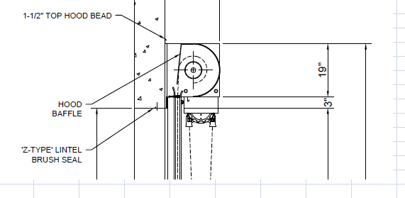 1773 Hood Baffle In Adition to Z Lintel Brush Seal